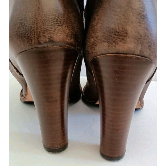 BANANA REPUBLIC All Leather Boots Size 9.5 Brown Mid-Calf 4" High Heel Esquire - Picture 7 of 13
